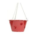 Next2Nature Enameled Galvanized Hanging Strawberry, Herb, Floral Planter - Red NE2588662